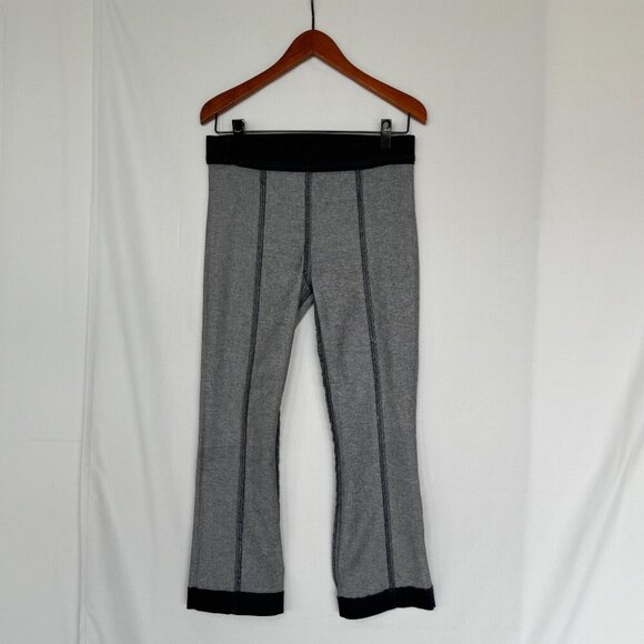 Helmut Lang Made in USA Pull On Stretch Black Denim Flare Leg Crop Pants Size 30 - Picture 8 of 13
